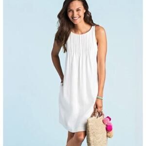Vineyard Vines White Linen Pintuck Swing Dress Size 00